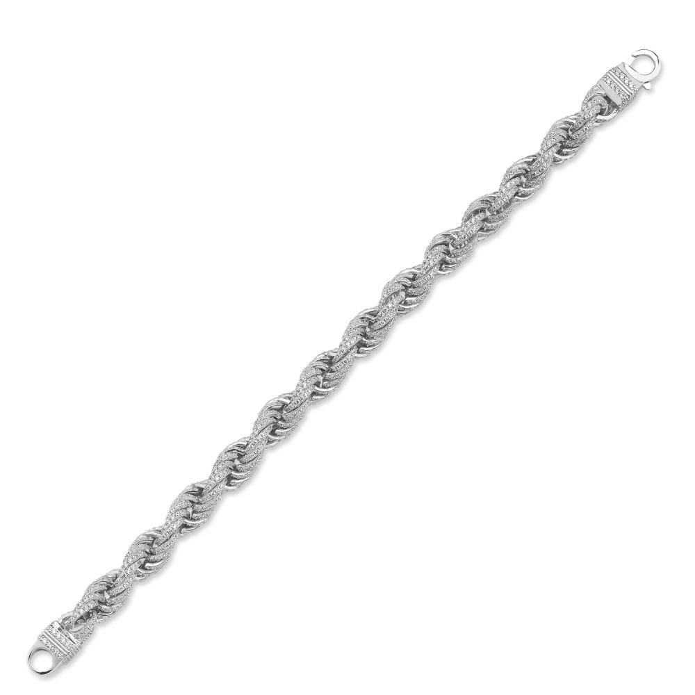 925 Silver CZ Set Rope Bracelet