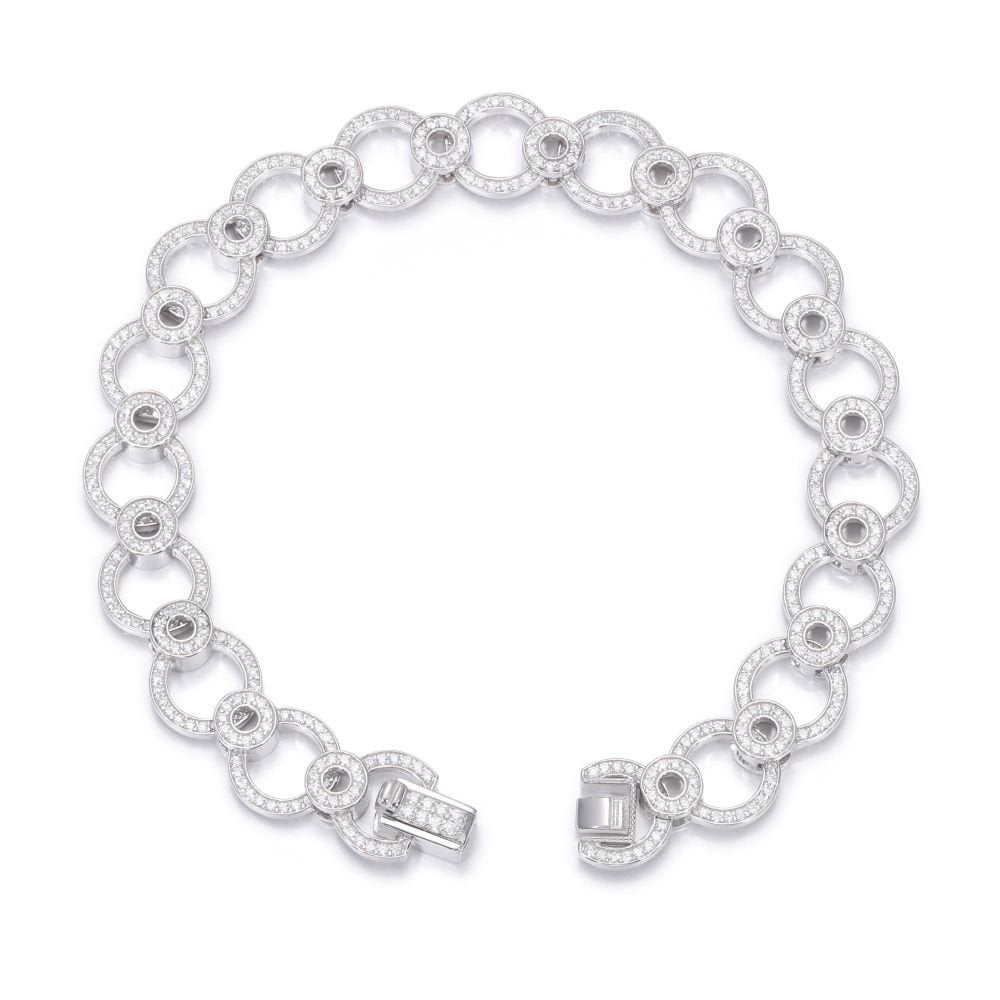 925 Silver CZ Set Bracelet