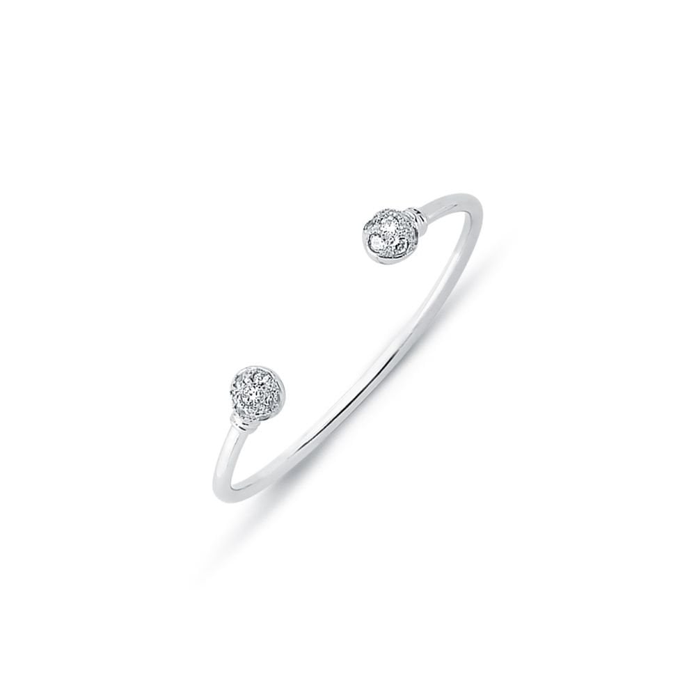 925 Silver Child CZ Set Torque Bangle
