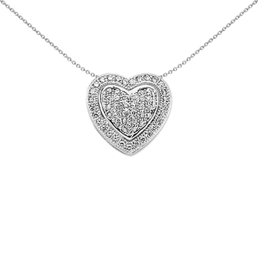 925 Silver CZ Heart Cluster Slider