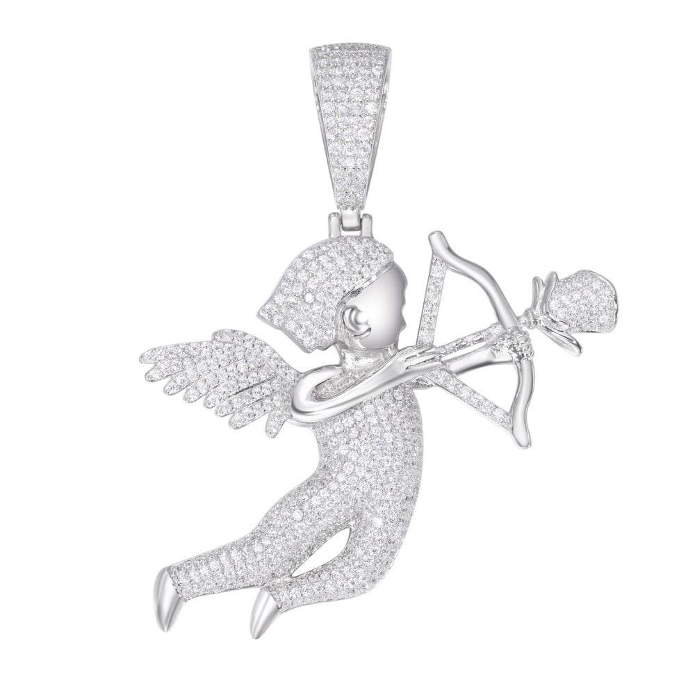 925 Silver CZ Set Cupid Pendant