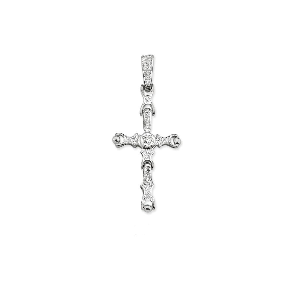 925 Silver Large CZ Brilliant Cut Cross