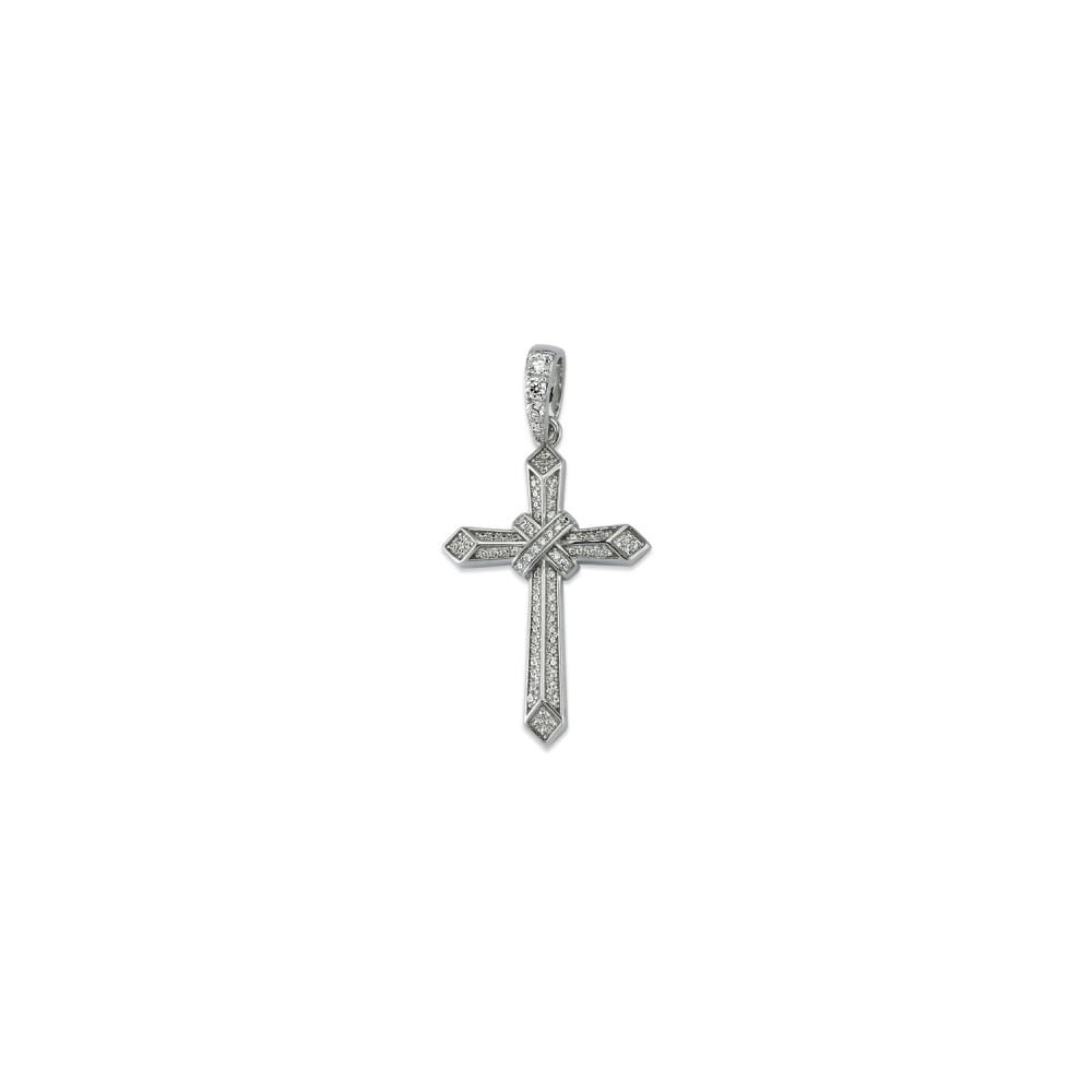 925 Silver Large CZ Brilliant Cut Cross