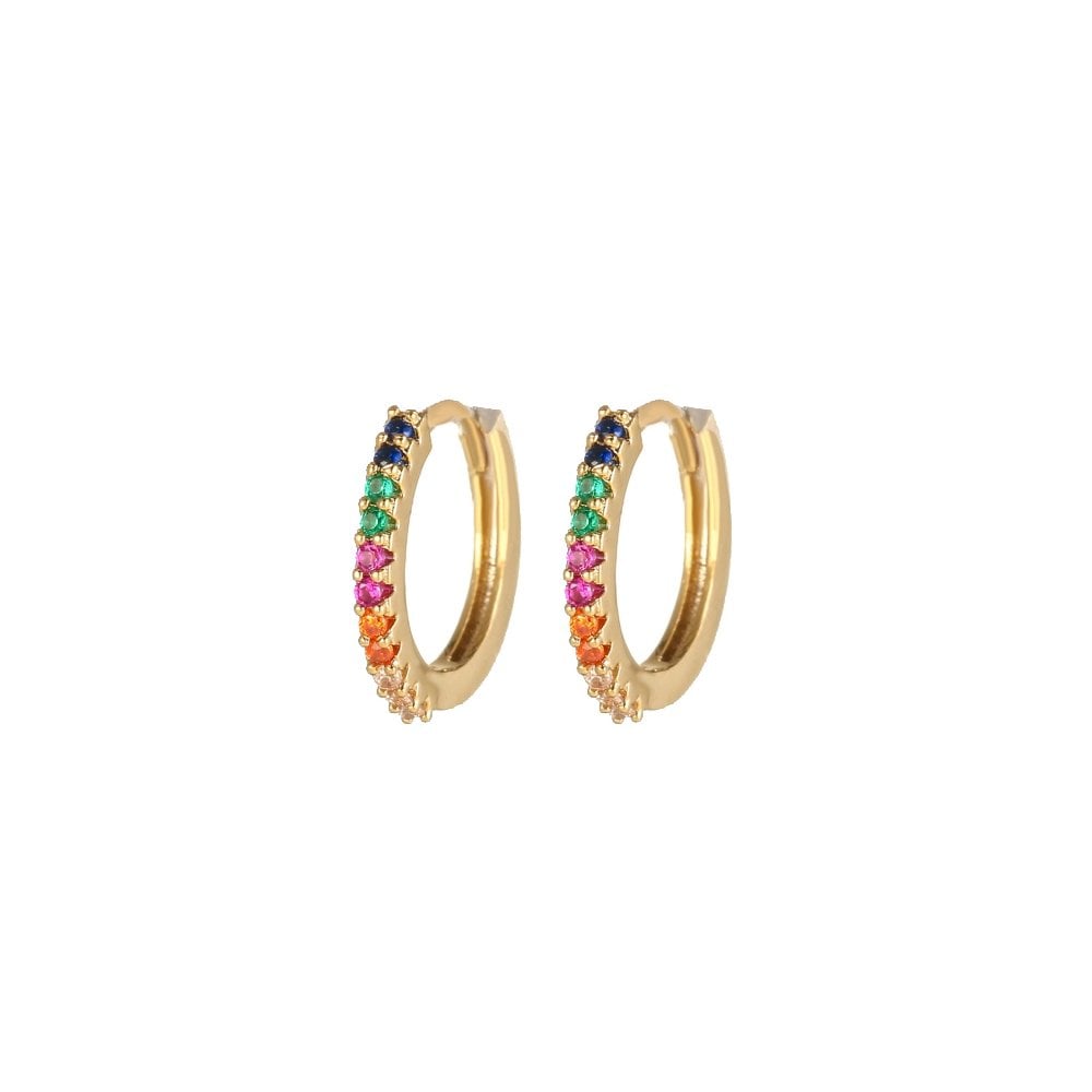925 Silver 14ct Gold Plated CZ Set Earrings