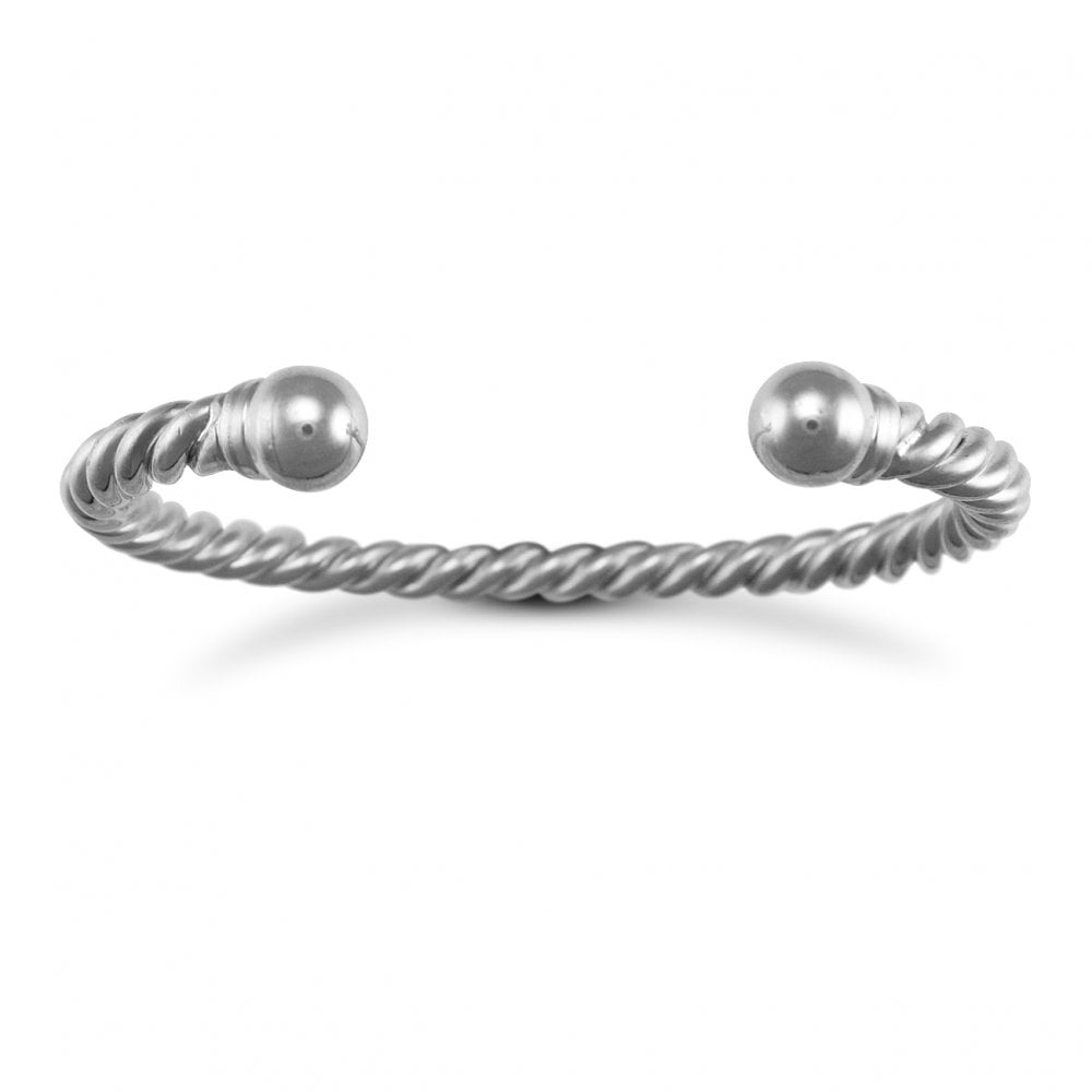 925 Silver Twisted Torque Bangle Gents