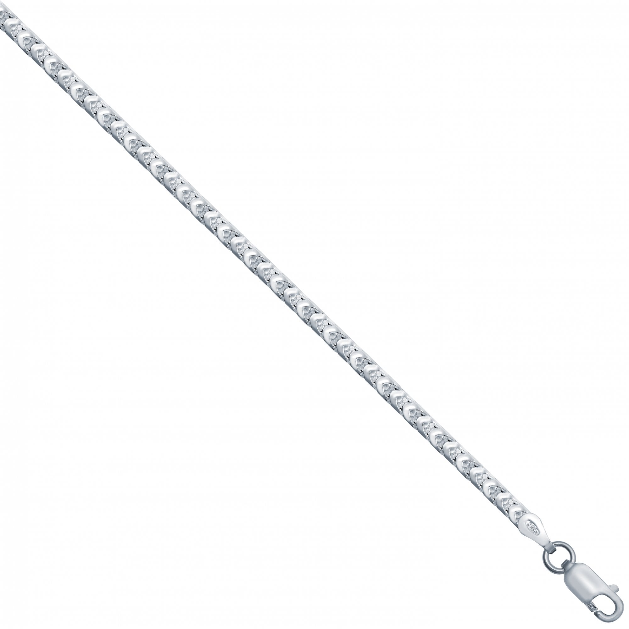 925 Silver Square Franco 2.5mm Gauge Chain