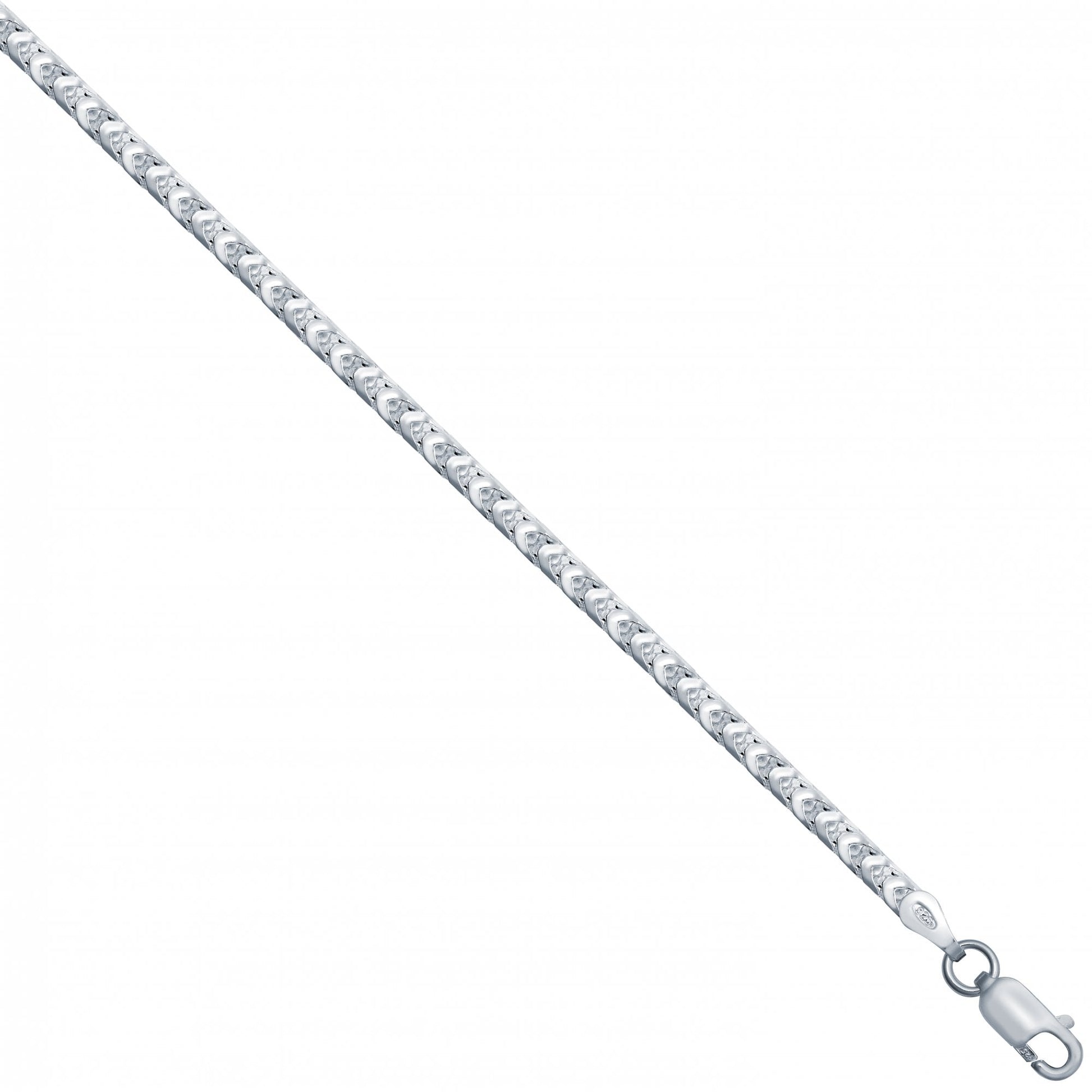 925 Silver Square Franco 2.5mm Gauge Chain