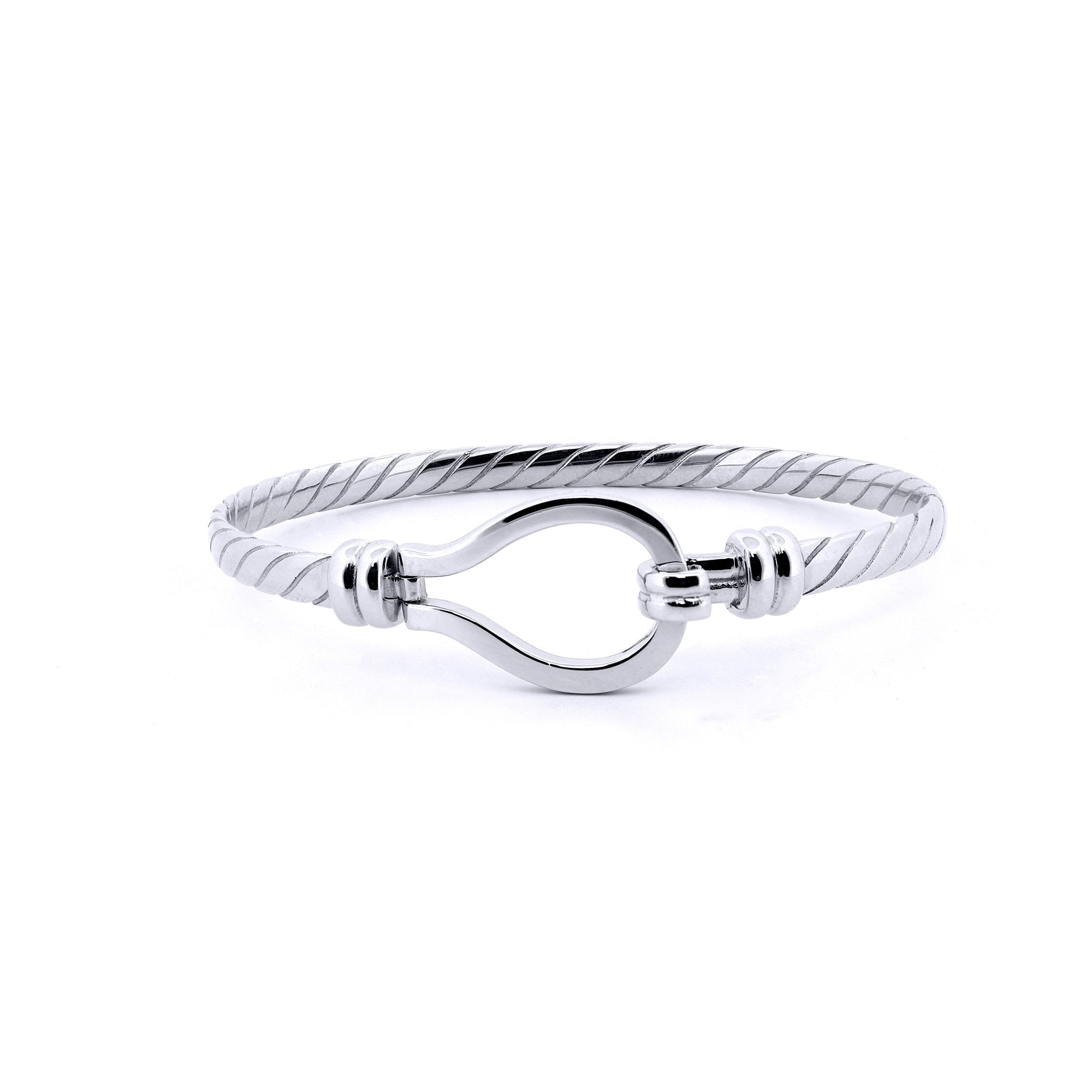 925 Silver Ladies Twisted Wire Stirrup Bangle