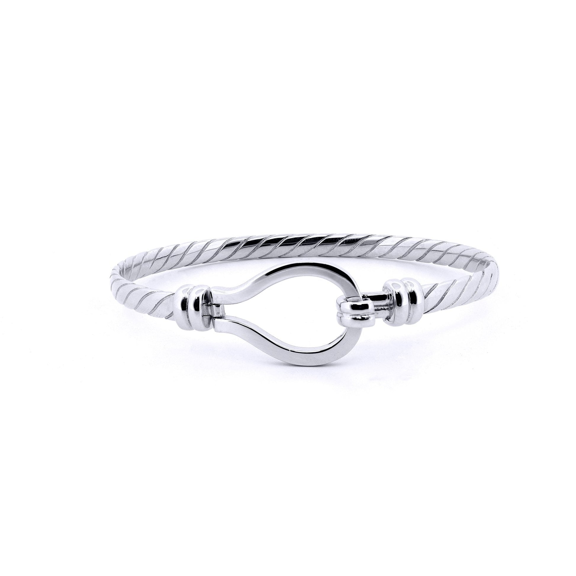 925 Silver Ladies Twisted Wire Stirrup Bangle