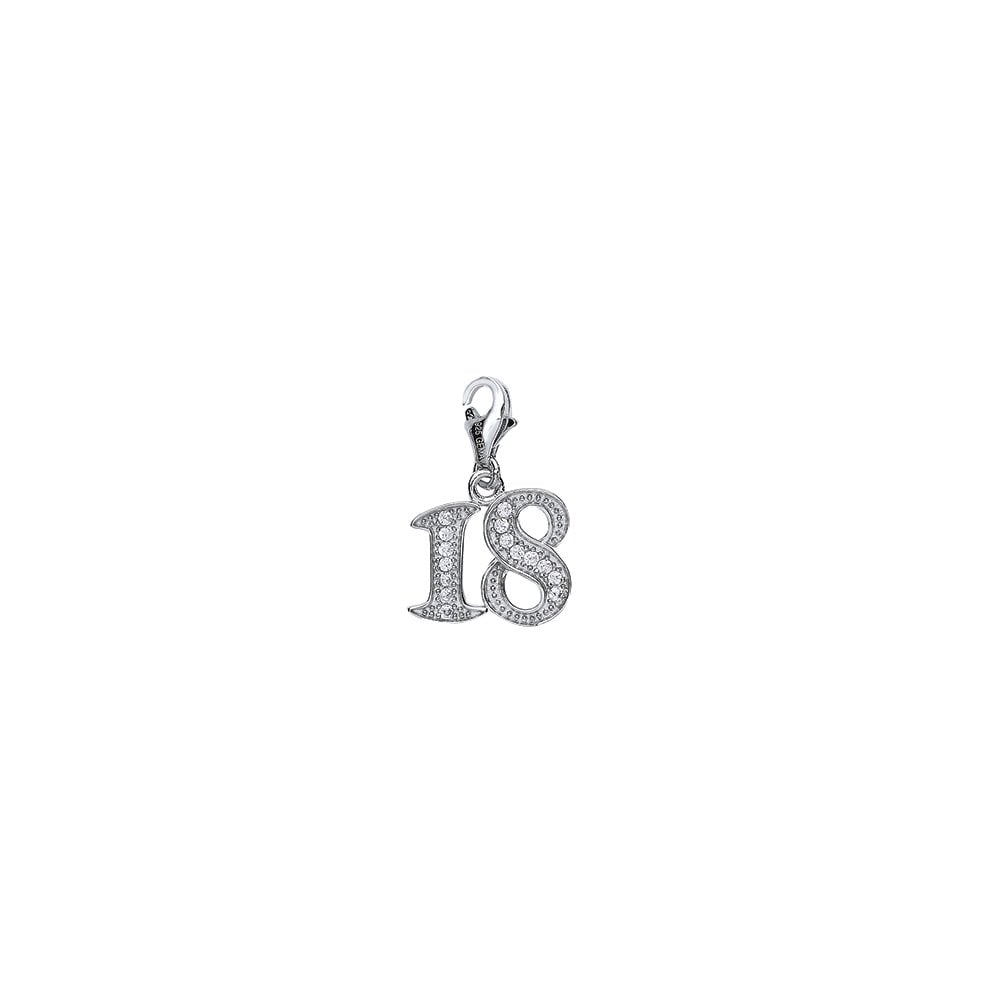 925 Sterling Silver CZ 18 PENDANT