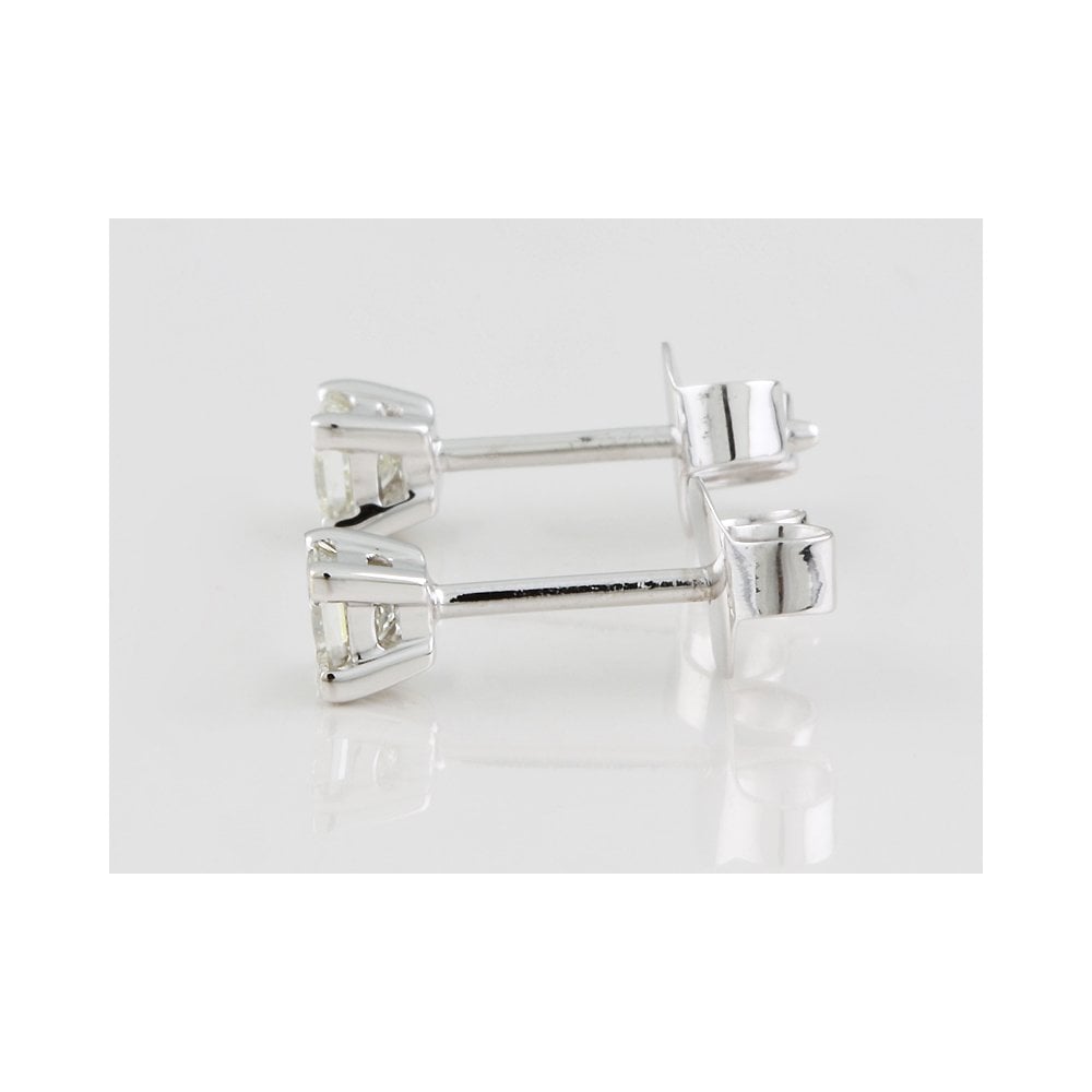 White Gold 0.48ct Princess Cut Diamond Solitaire Earrings