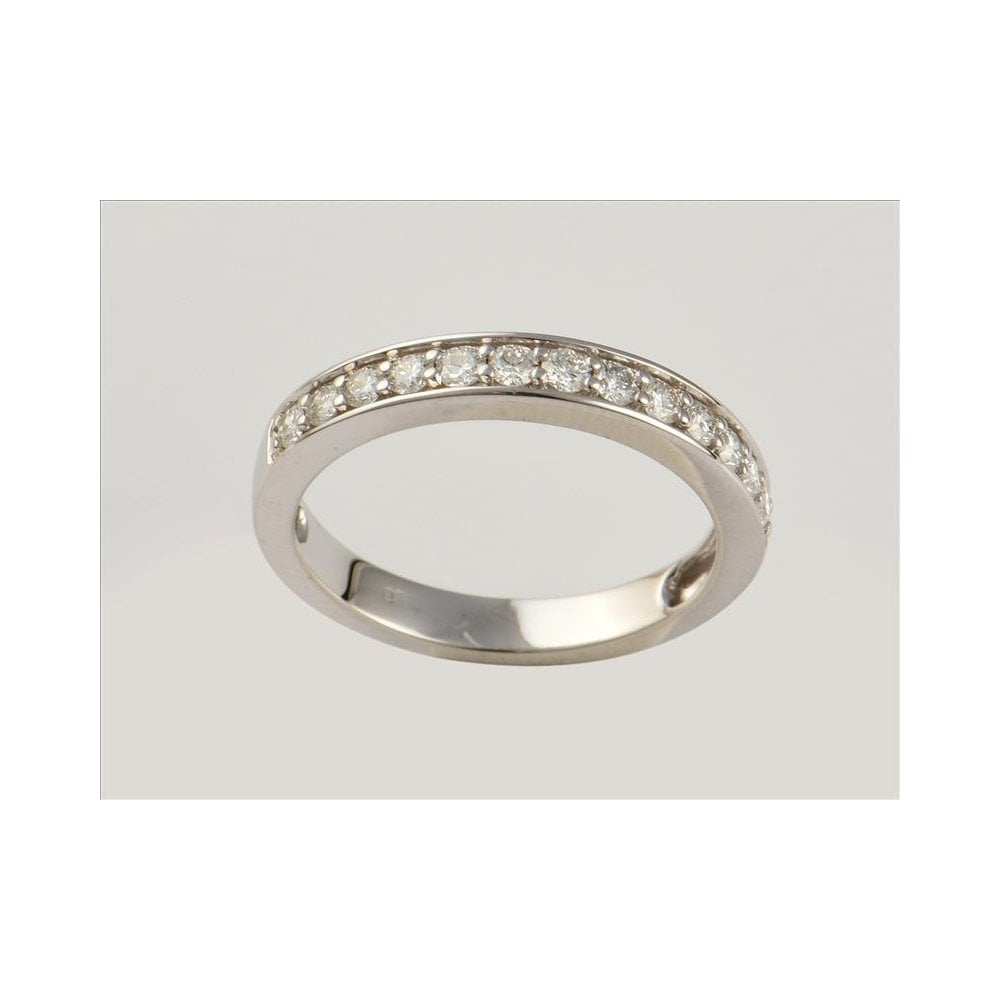 9ct White Gold Laboratory Grown Diamond Half Eternity Ring 0.43ct