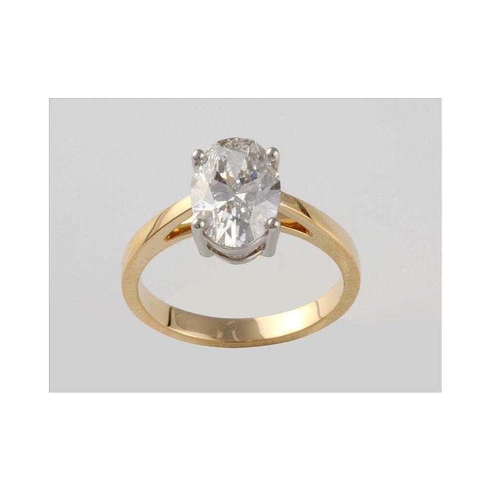 18ct Yellow And White Gold IGI Certificated Artisan Diamond Solitaire Ring 2.62ct