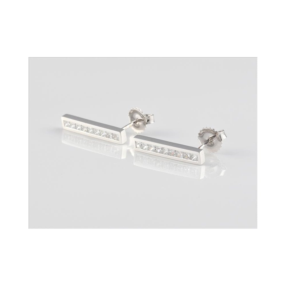 18ct White Gold Artisan Diamond Drop Earrings 0.92ct