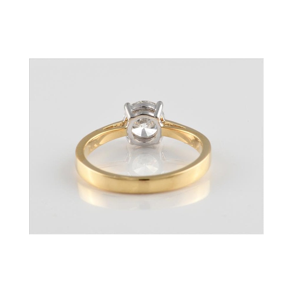 18ct Yellow And White Gold IGI Certificated Artisan Diamond Solitaire Ring