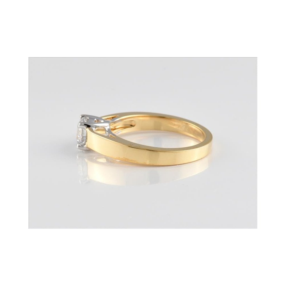 18ct Yellow And White Gold IGI Certificated Artisan Diamond Solitaire Ring