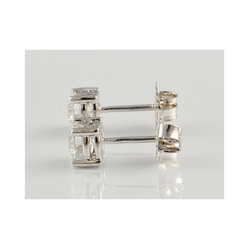 9ct White Gold Artisan Diamond Stud Earrings 1.33ct
