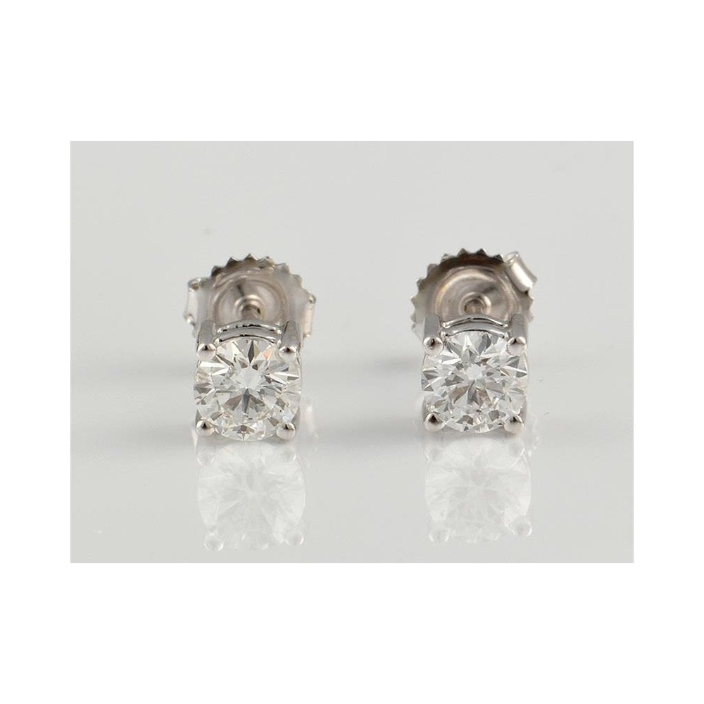 9ct White Gold Artisan Diamond Stud Earrings 1.33ct