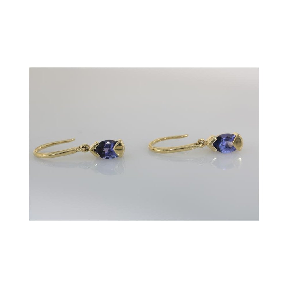 Handmade 18ct Yellow gold Tanzanite Earrings.1.71ct