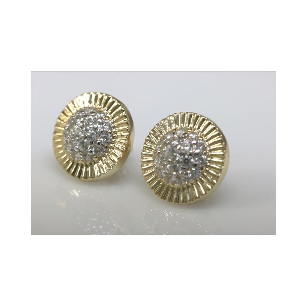 9ct Yellow Gold Cluster Earrings