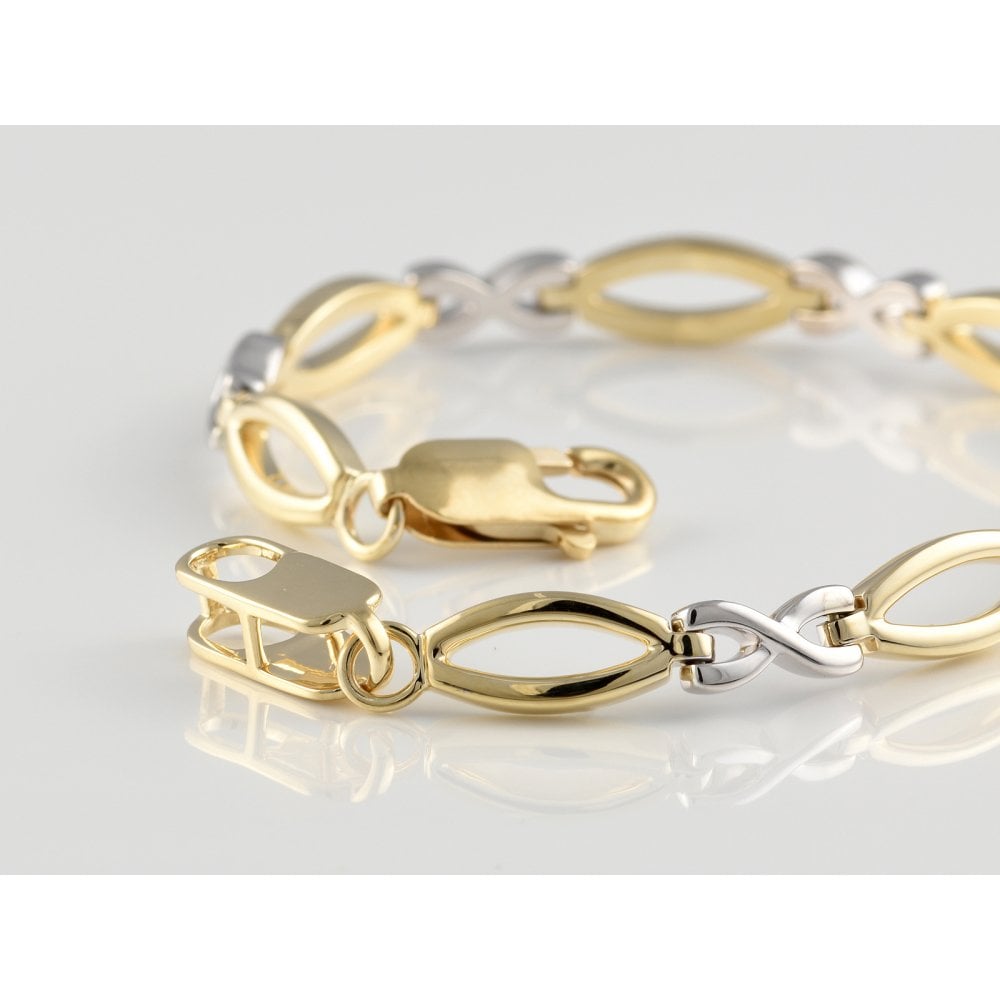 9ct Yellow And White Gold Fancy Bracelet