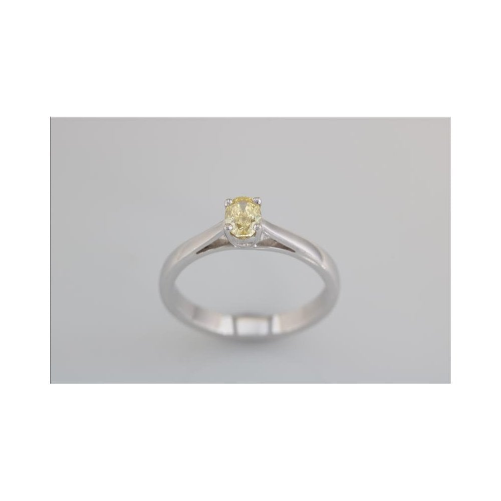 Handmade 18ct White Gold Diamond Solitaire Ring 0.43ct