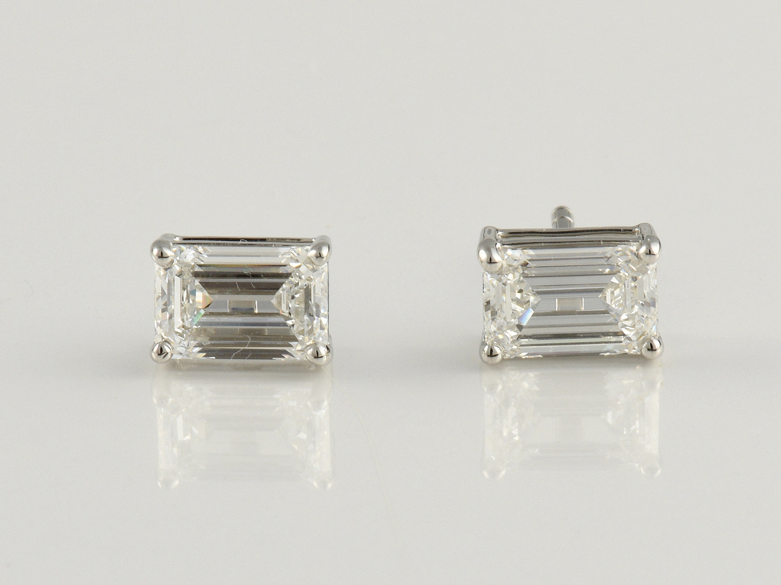Platinum, Claw Set, IGI Certificated Laboratory Grown Diamond 2.03ct Solitaire Stud Earrings