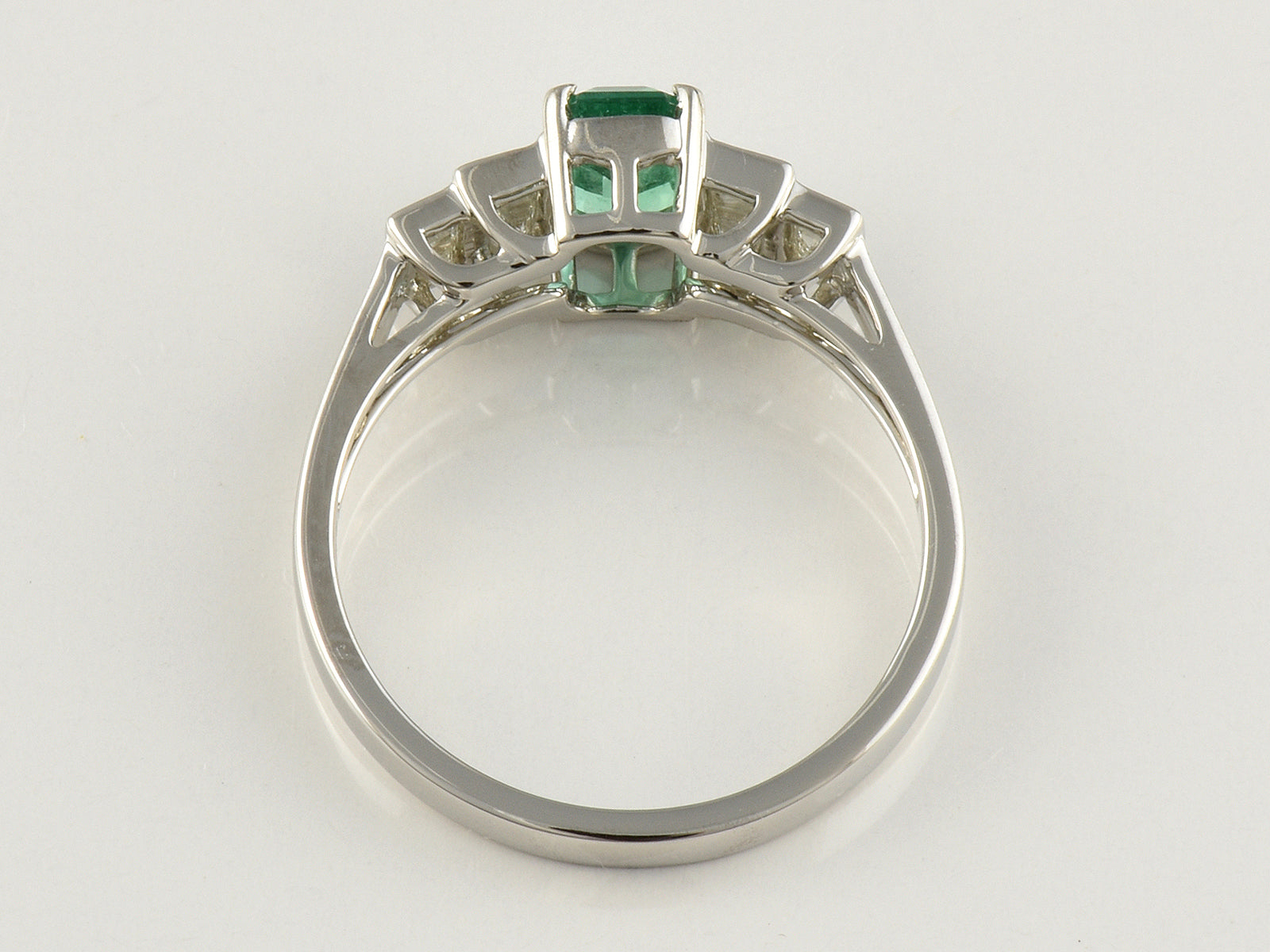 Platinum, Emerald 0.71 and Diamond 0.42ct Five Stone Ring.