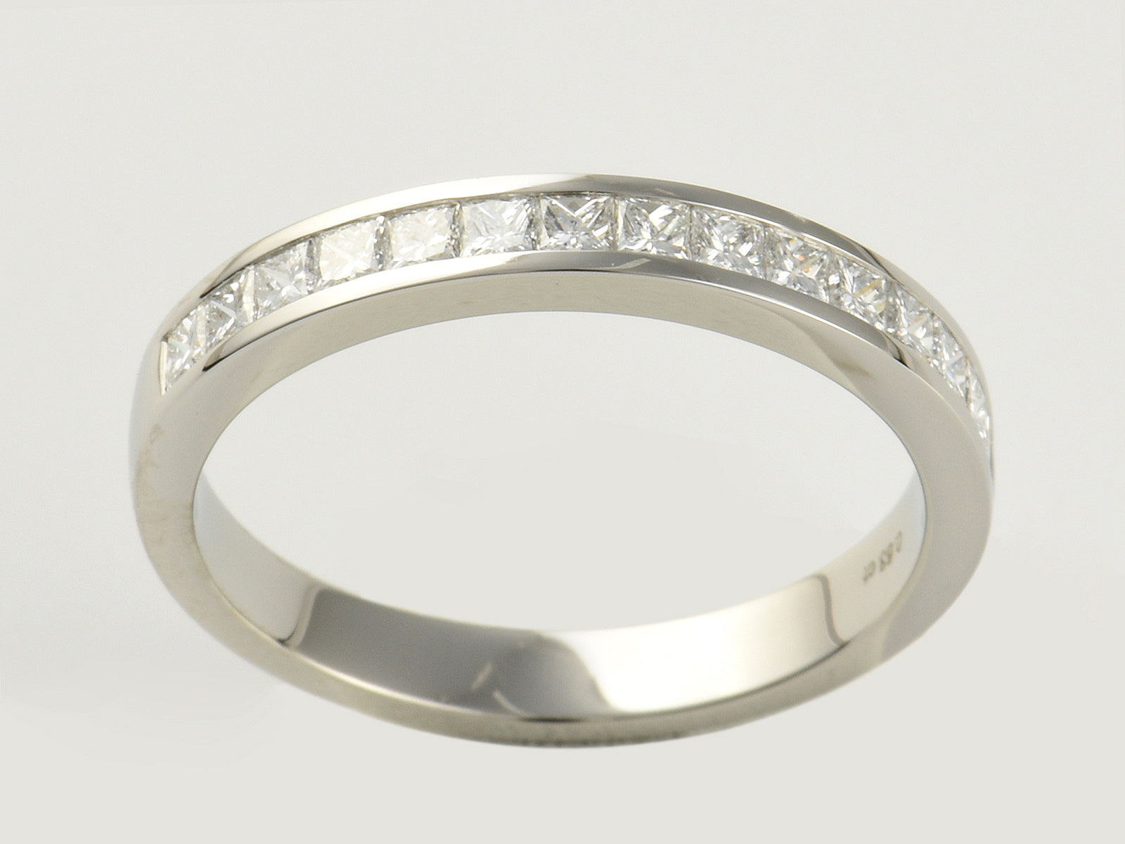 Platinum, Channel Set, Diamond 0.53ct Half Eternity Ring.