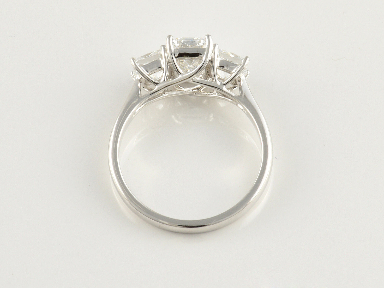 9ct White Gold, Claw Set, IGI Certificated Laboratory Grown Diamond 2.35ct Three Stone Ring.