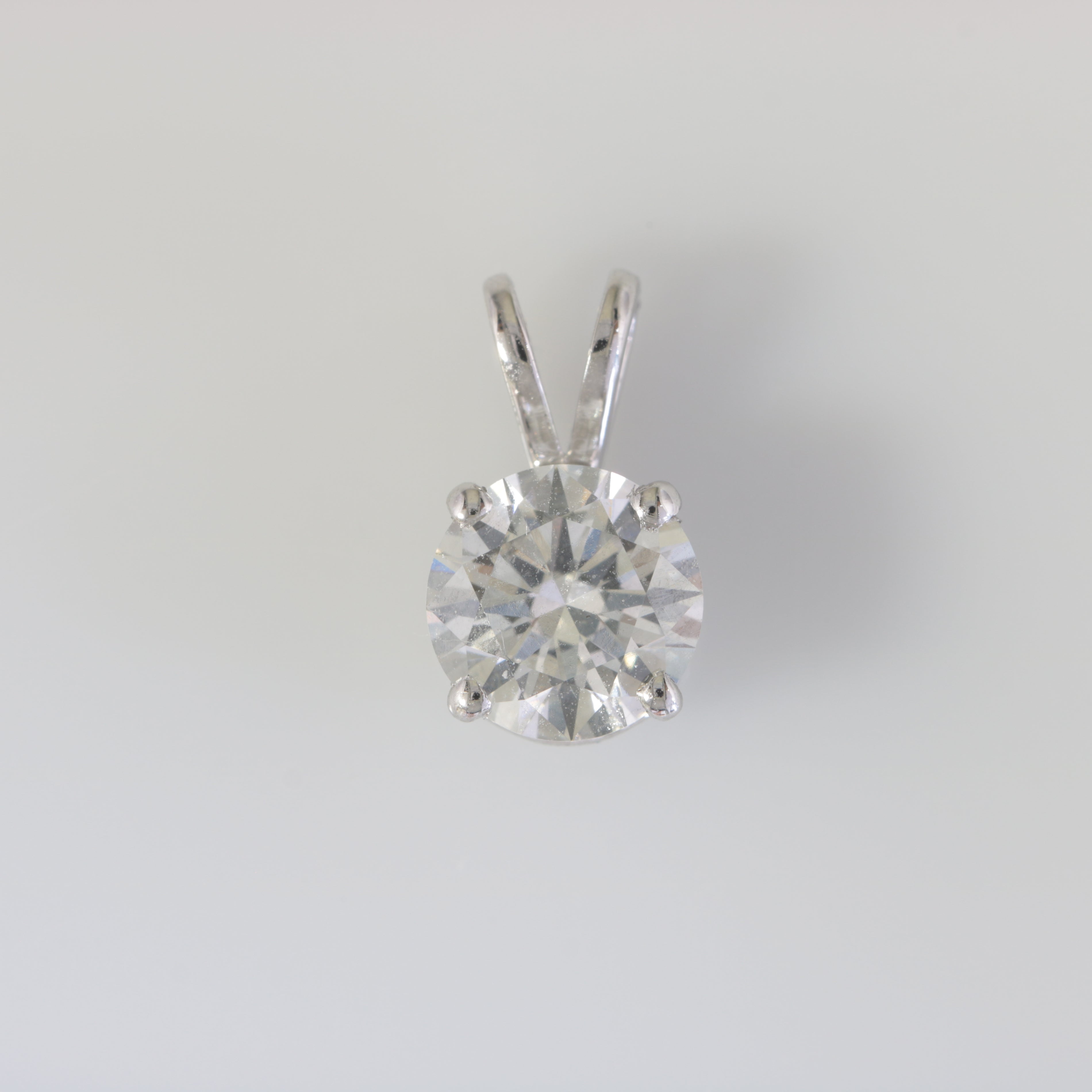 18ct White Gold, Claw Set, GIA Certificated Solitaire Diamond 1.25ct Pendant