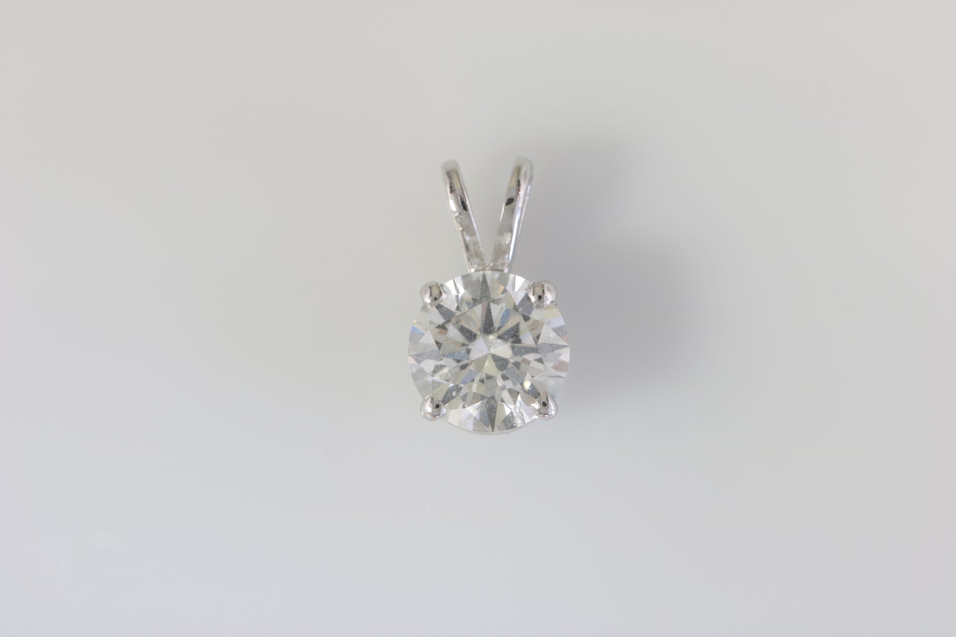 18ct White Gold, Claw Set, GIA Certificated Solitaire Diamond 1.25ct Pendant