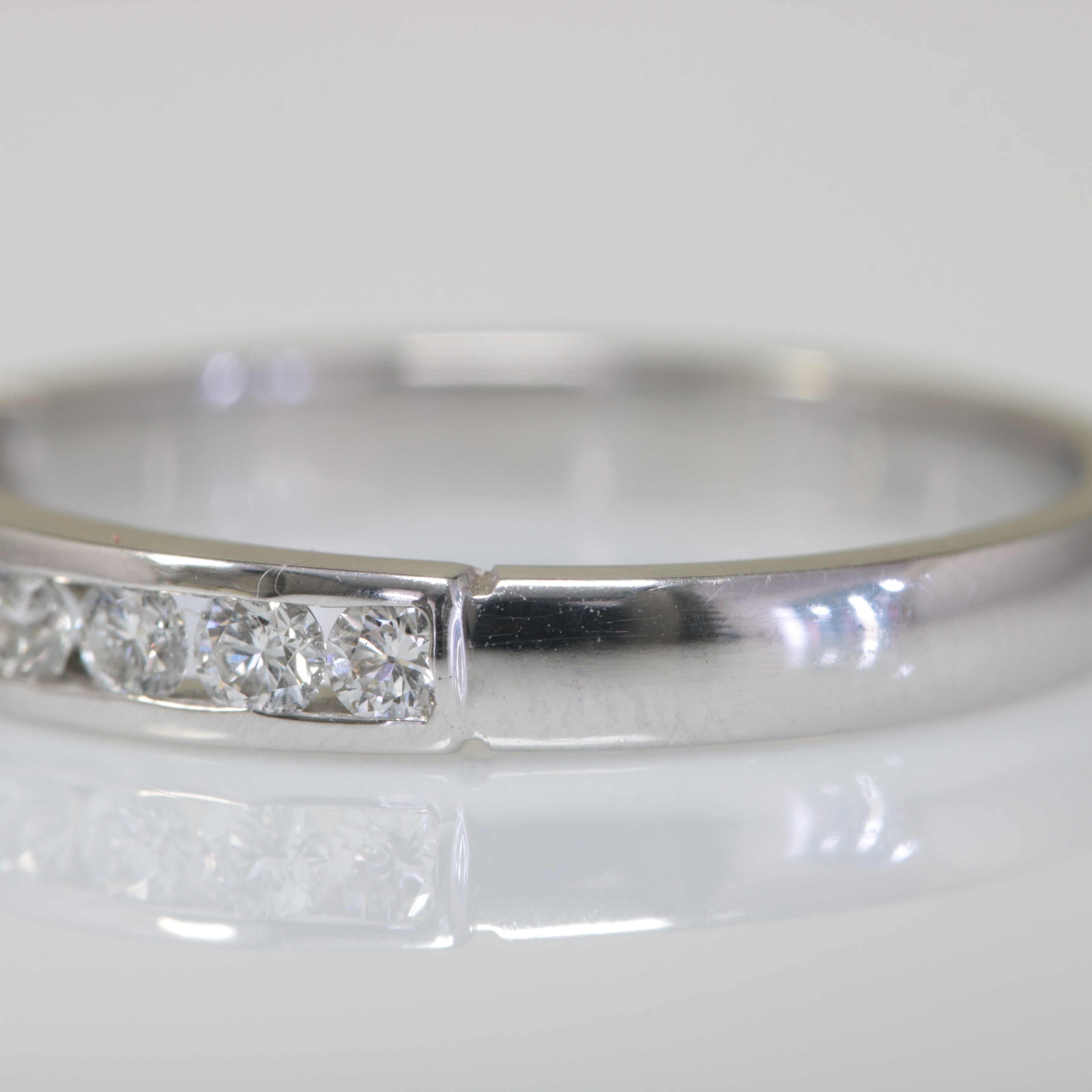 18ct White Gold Channel Set Diamond Half Eternity Ring