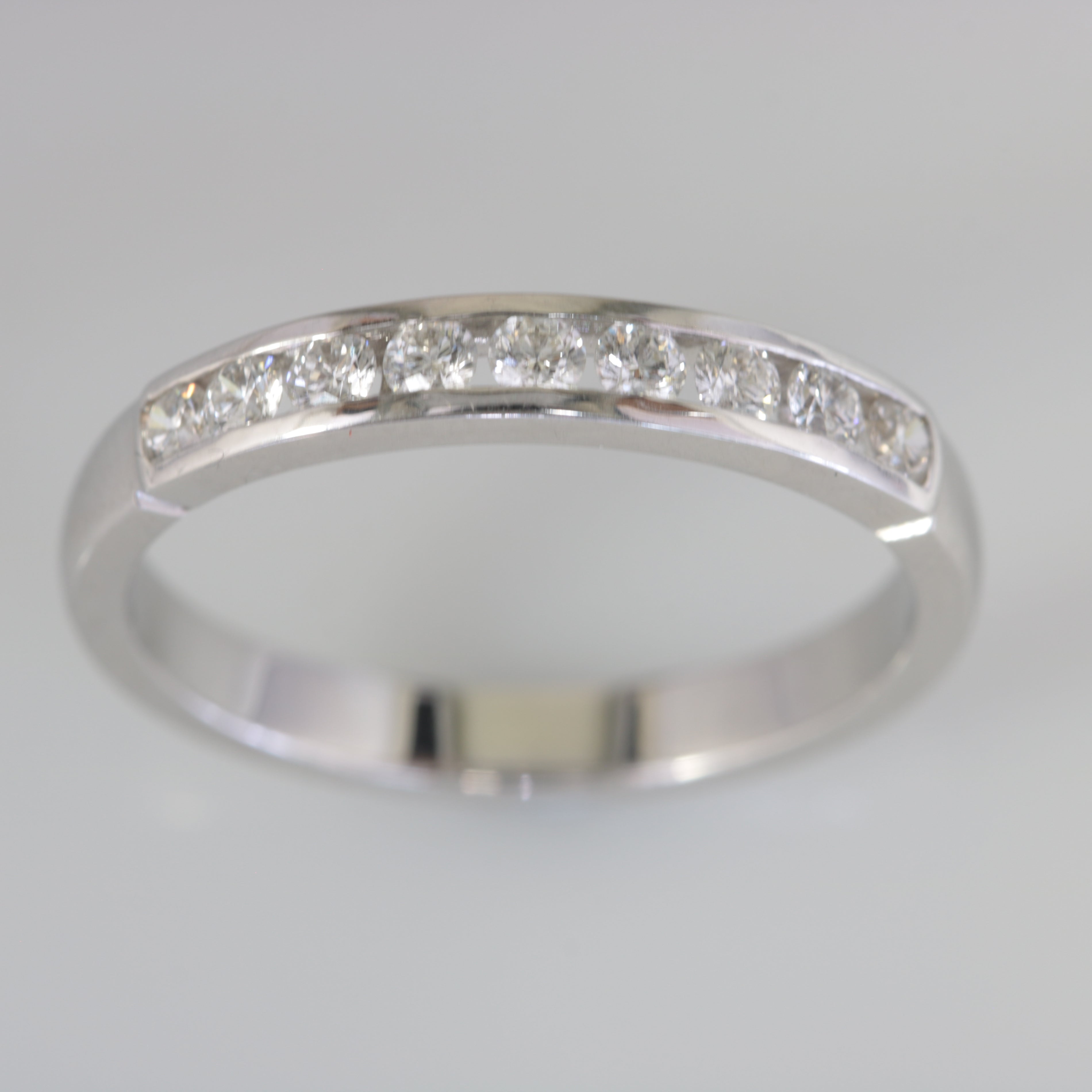 18ct White Gold Channel Set Diamond Half Eternity Ring