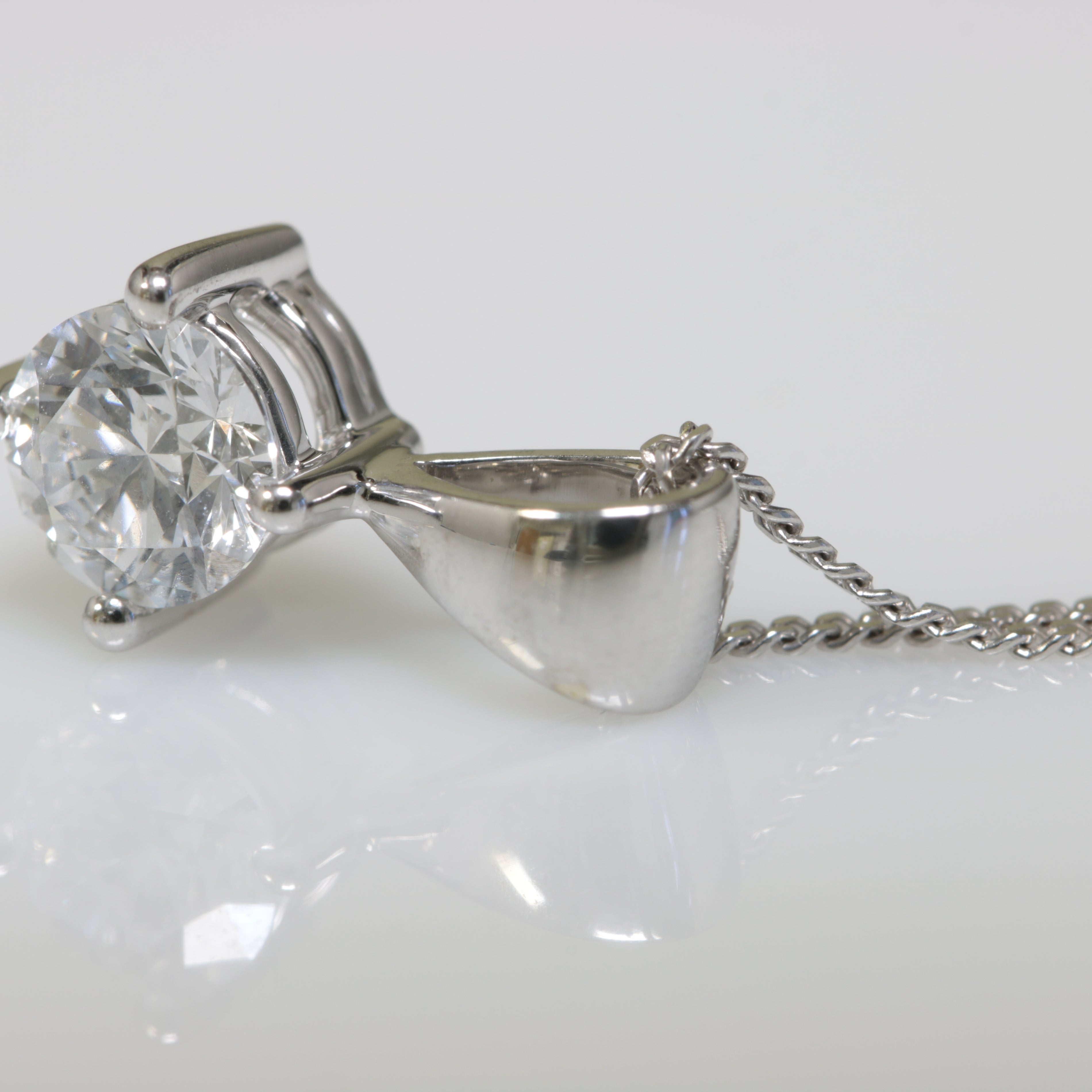 9ct White Gold Laboratory Grown Diamond Necklace 0.75ct