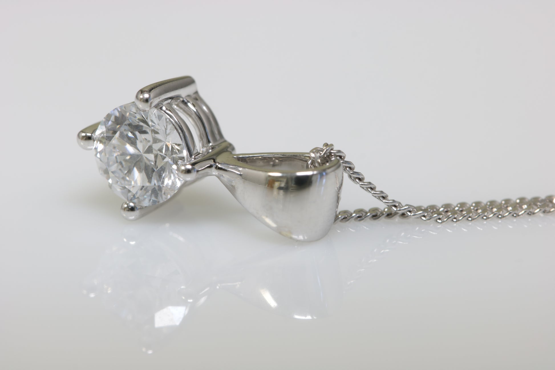 9ct White Gold Laboratory Grown Diamond Necklace 0.75ct