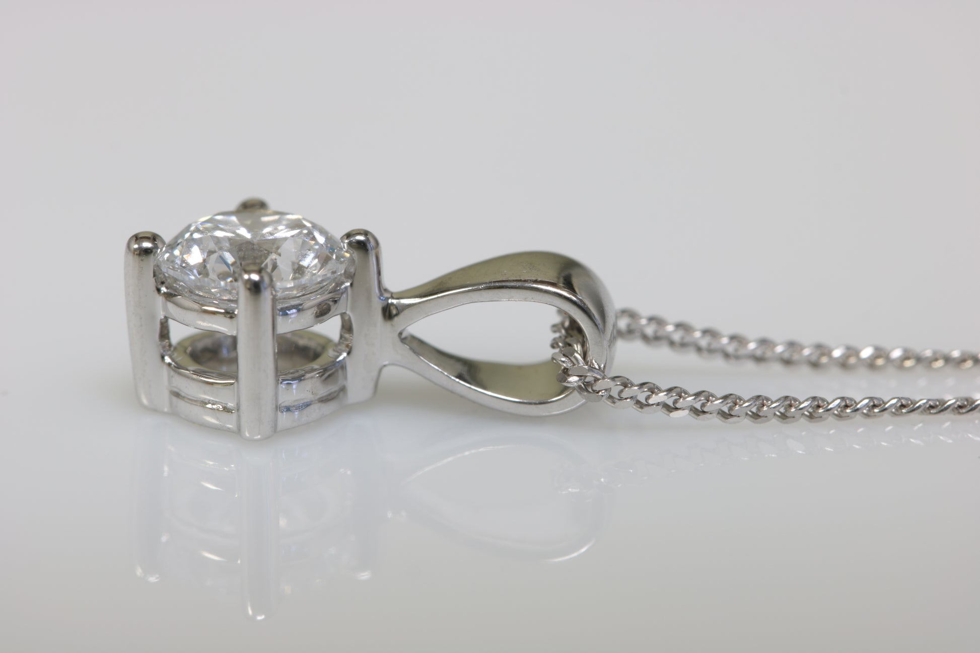9ct White Gold Laboratory Grown Diamond Necklace 0.75ct