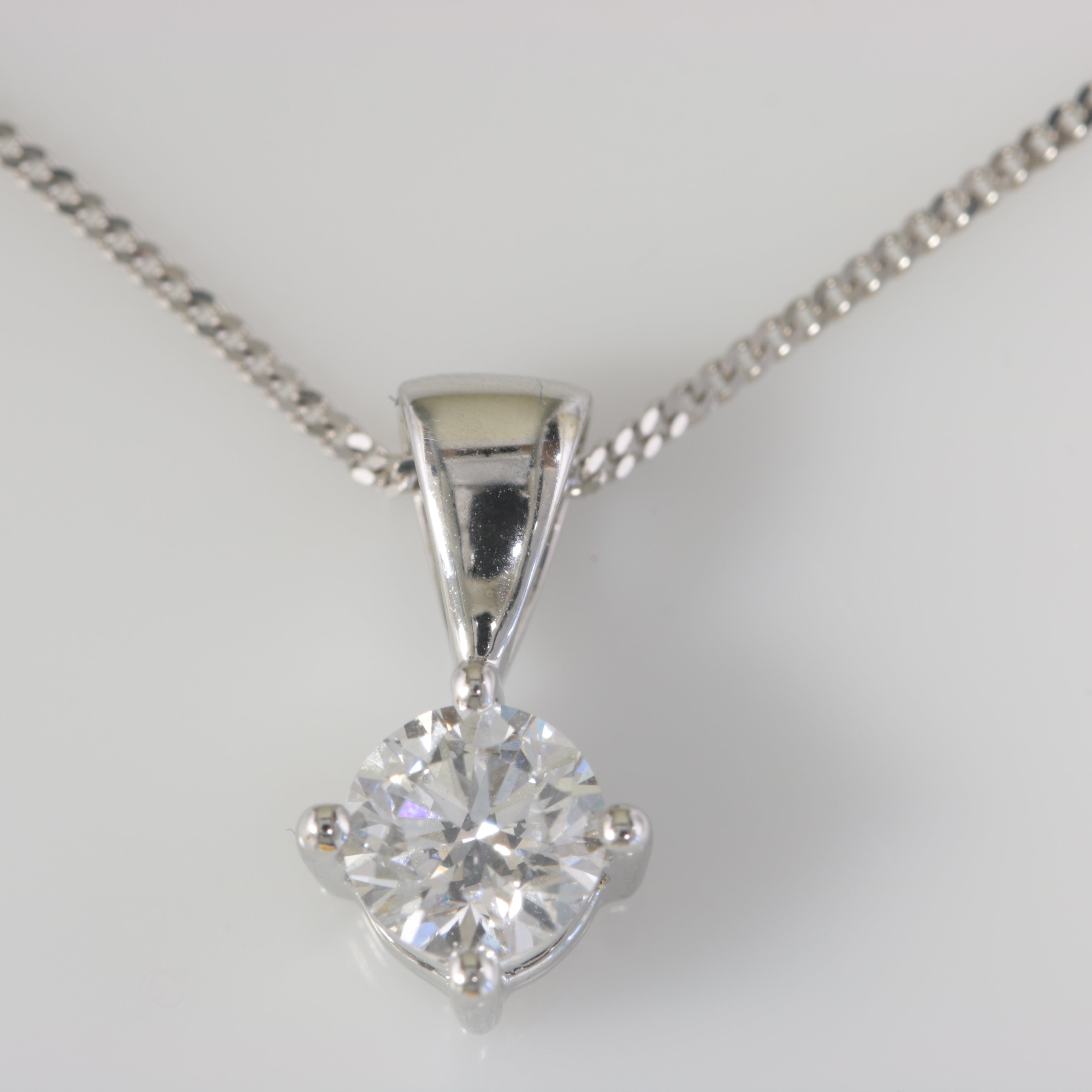 9ct White Gold Laboratory Grown Diamond Necklace 0.75ct