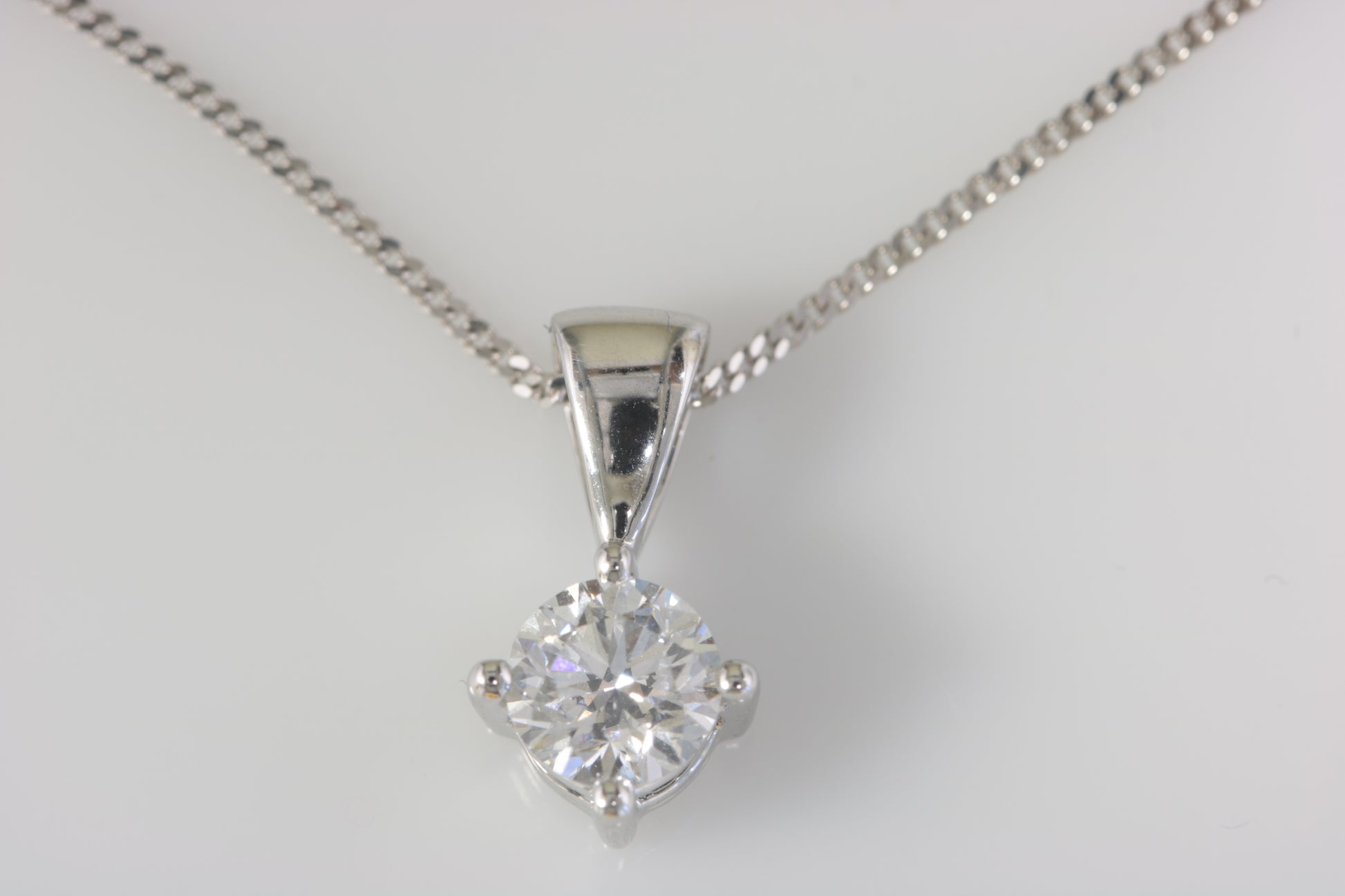 9ct White Gold Laboratory Grown Diamond Necklace 0.75ct