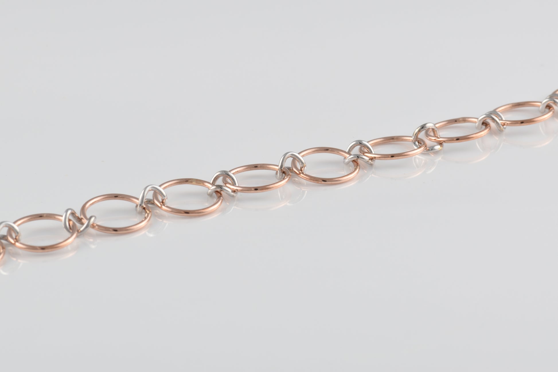 9ct  Rose and White Gold Fancy Bracelet
