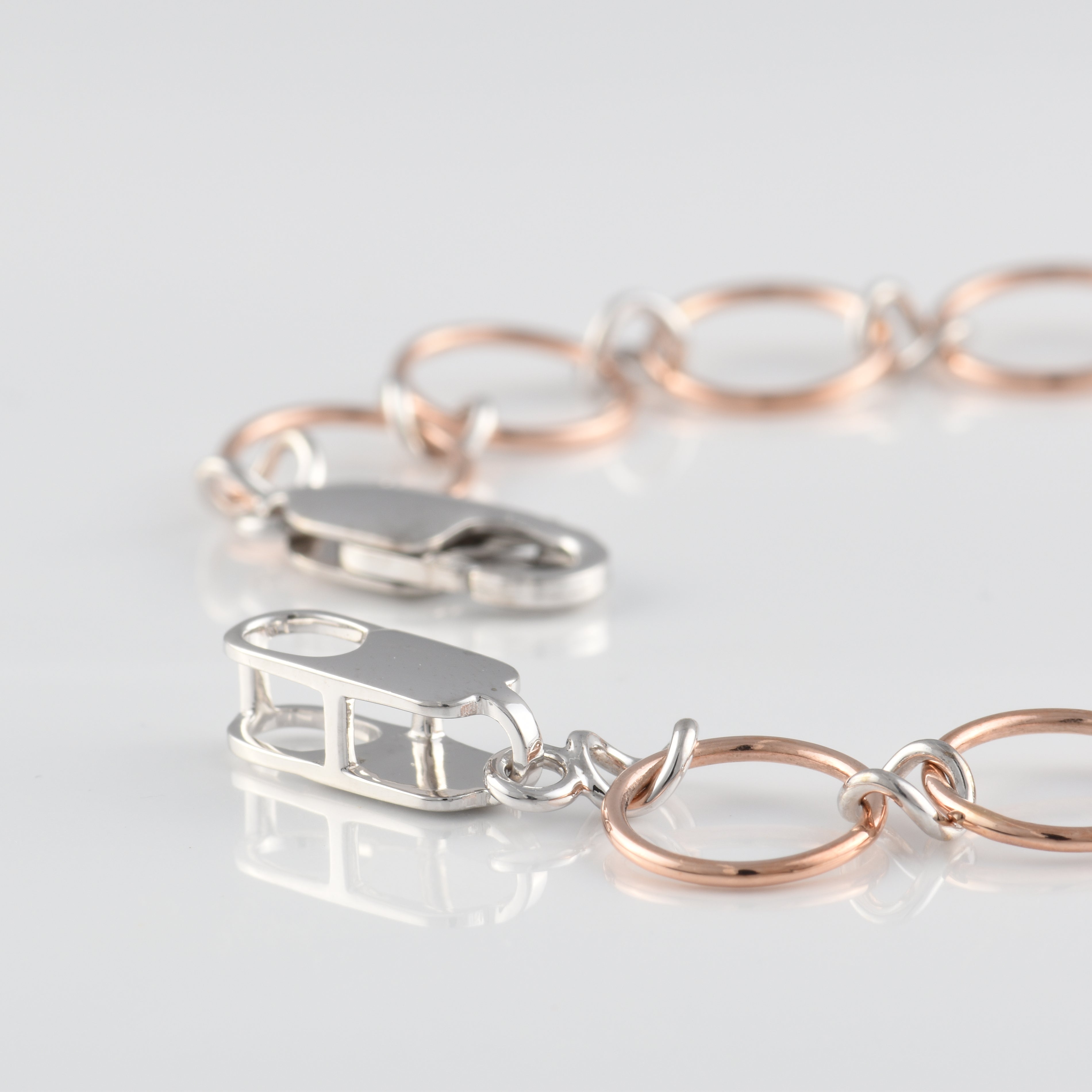 9ct  Rose and White Gold Fancy Bracelet