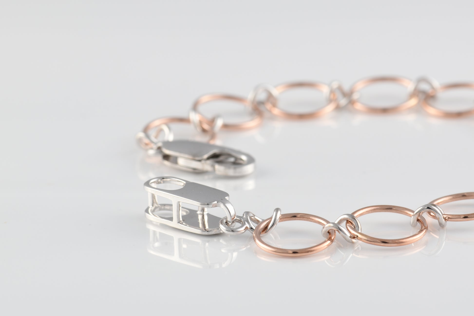 9ct  Rose and White Gold Fancy Bracelet