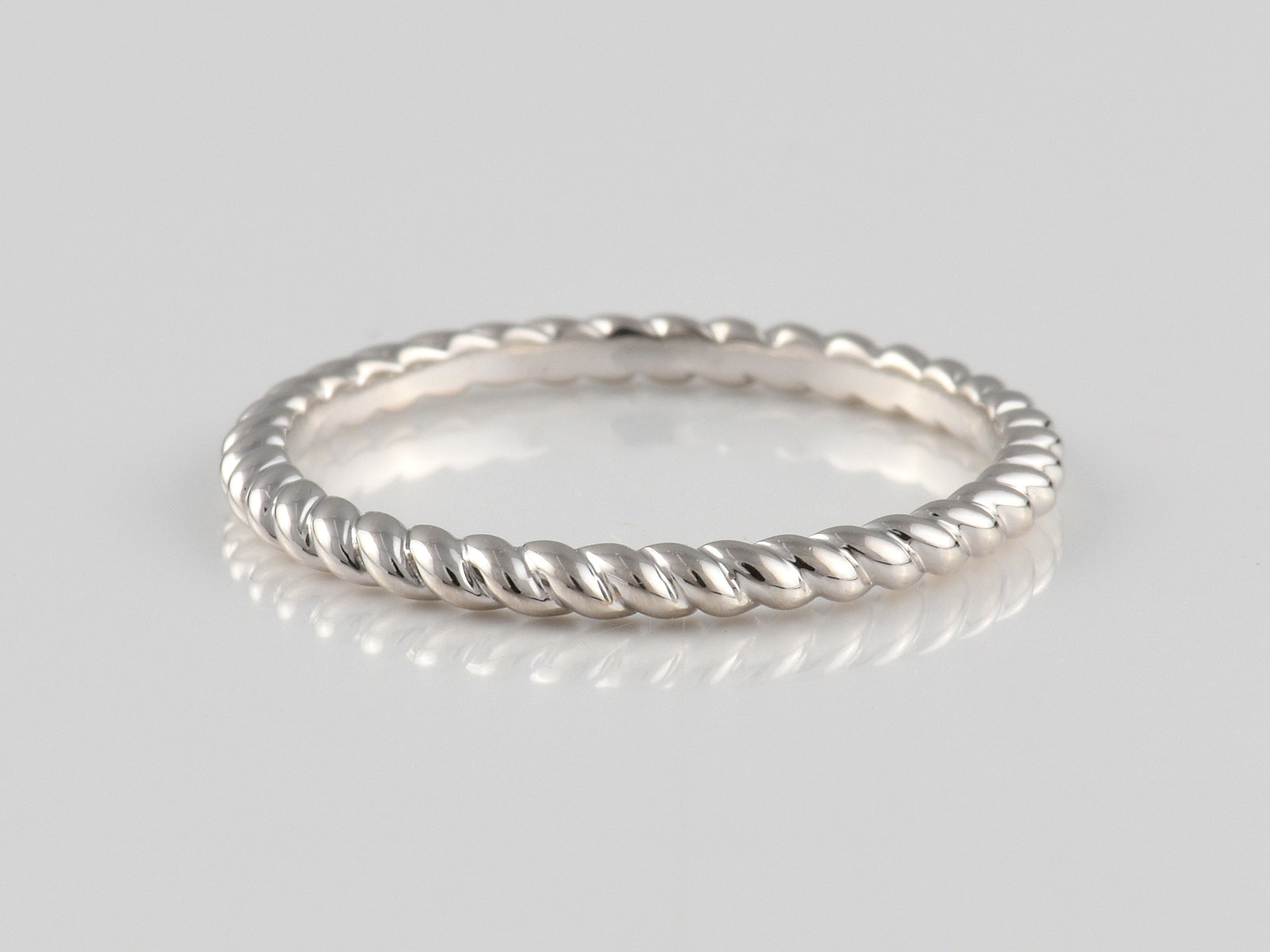 Silver Twist Stacker Ring.