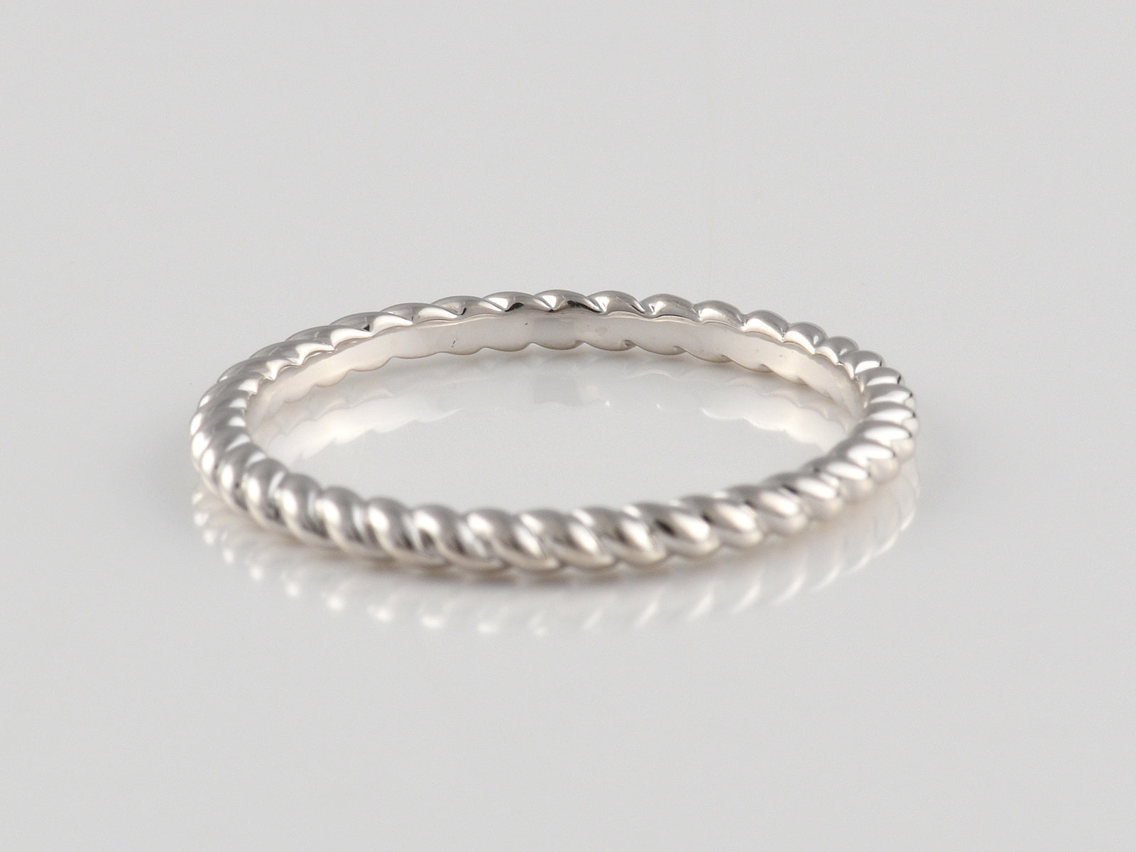 Silver Twist Stacker Ring.