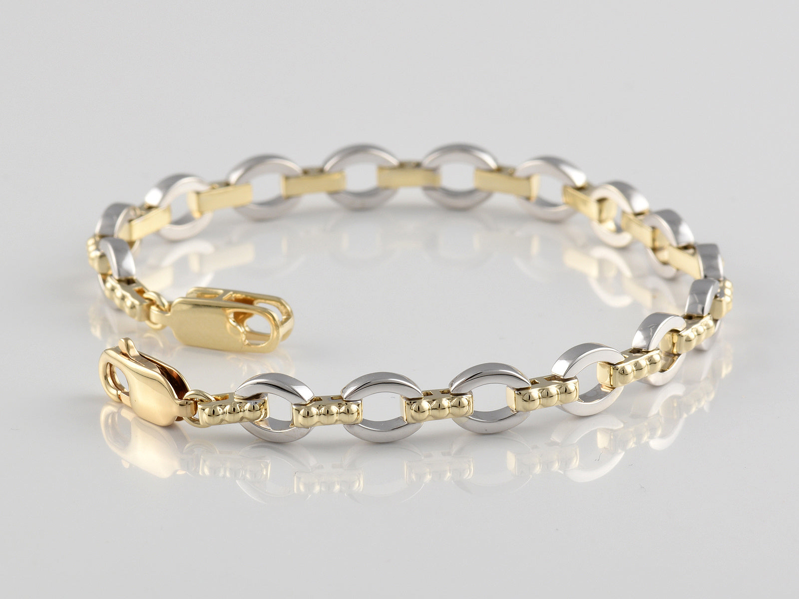 9ct Yellow and White Gold Fancy Bracelet