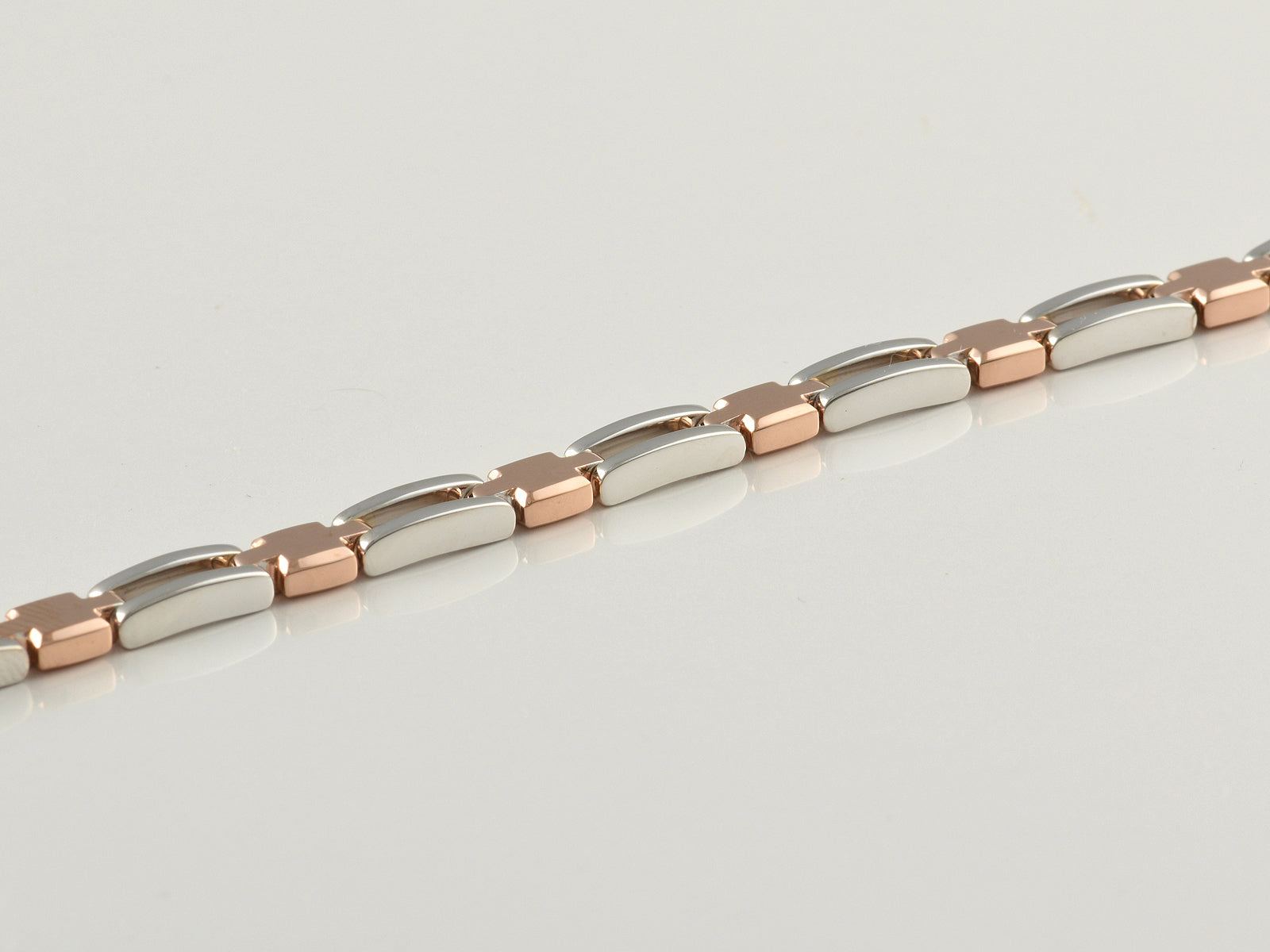9ct White And Rose Gold Fancy Link Bracelet
