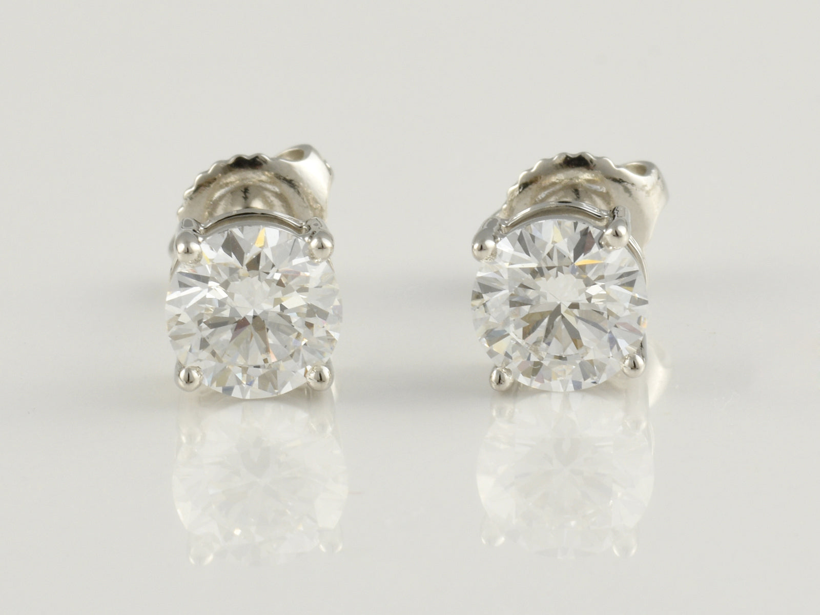 Platinum, Claw Set, IGI Certificated Laboratory Grown Diamond 2.00ct Stud Earrings