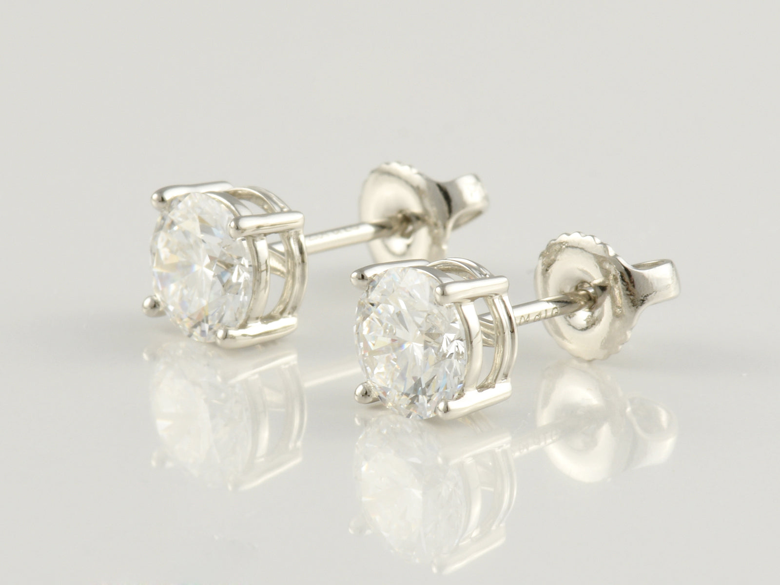 Platinum, Claw Set, IGI Certificated Laboratory Grown Diamond 2.00ct Stud Earrings