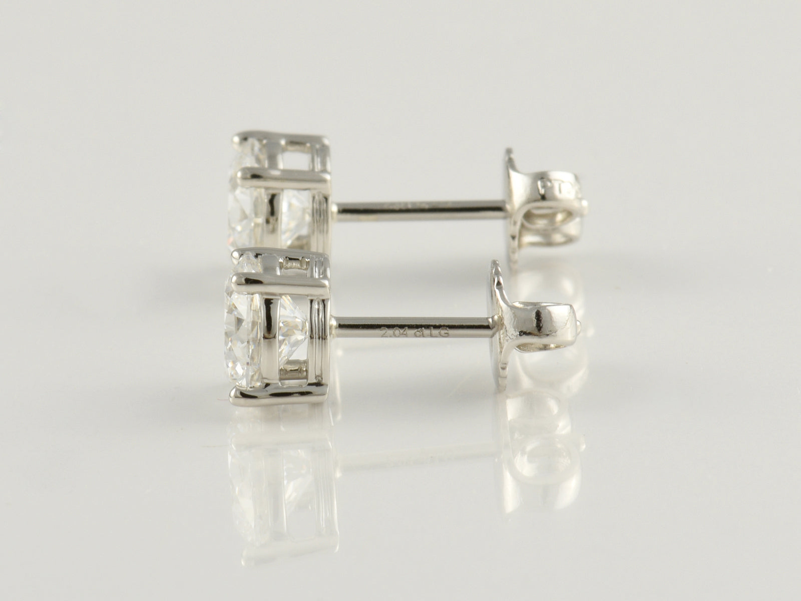 Platinum, Claw Set, IGI Certificated Laboratory Grown Diamond 2.00ct Stud Earrings