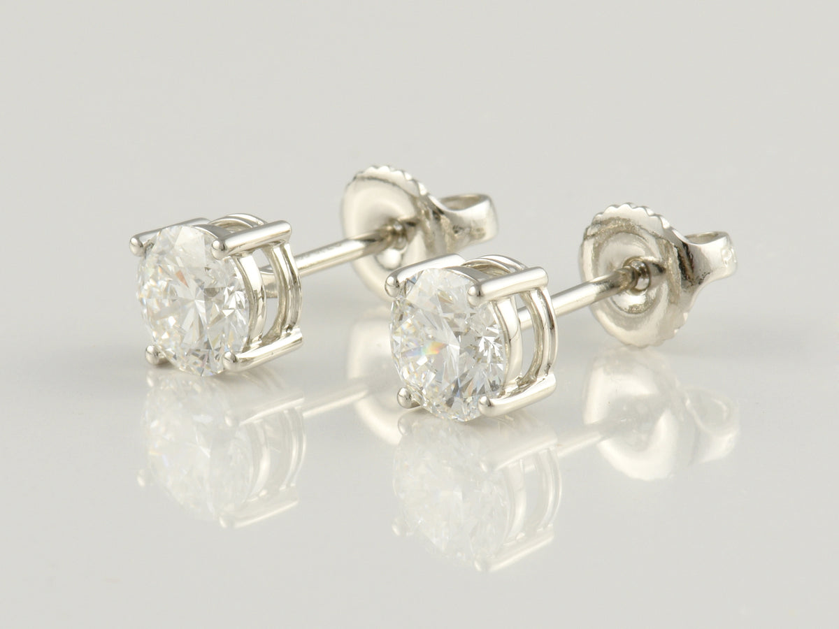 Platinum, Claw Set, IGI Certificated Laboratory Grown Diamond 1.50ct Stud Earrings